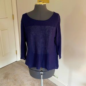 Dark blue 3/4 sleeve shirt